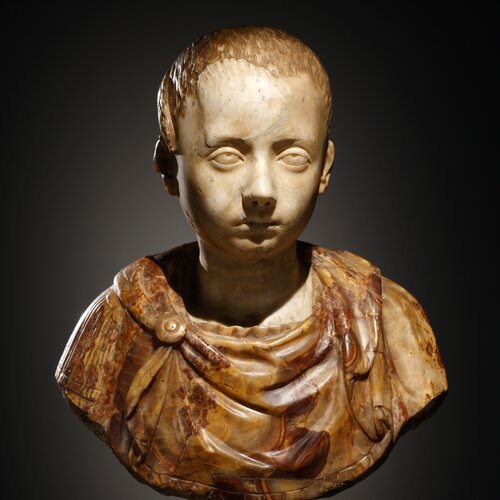 A Roman Marble Portrait of a Boy with Isis Lock